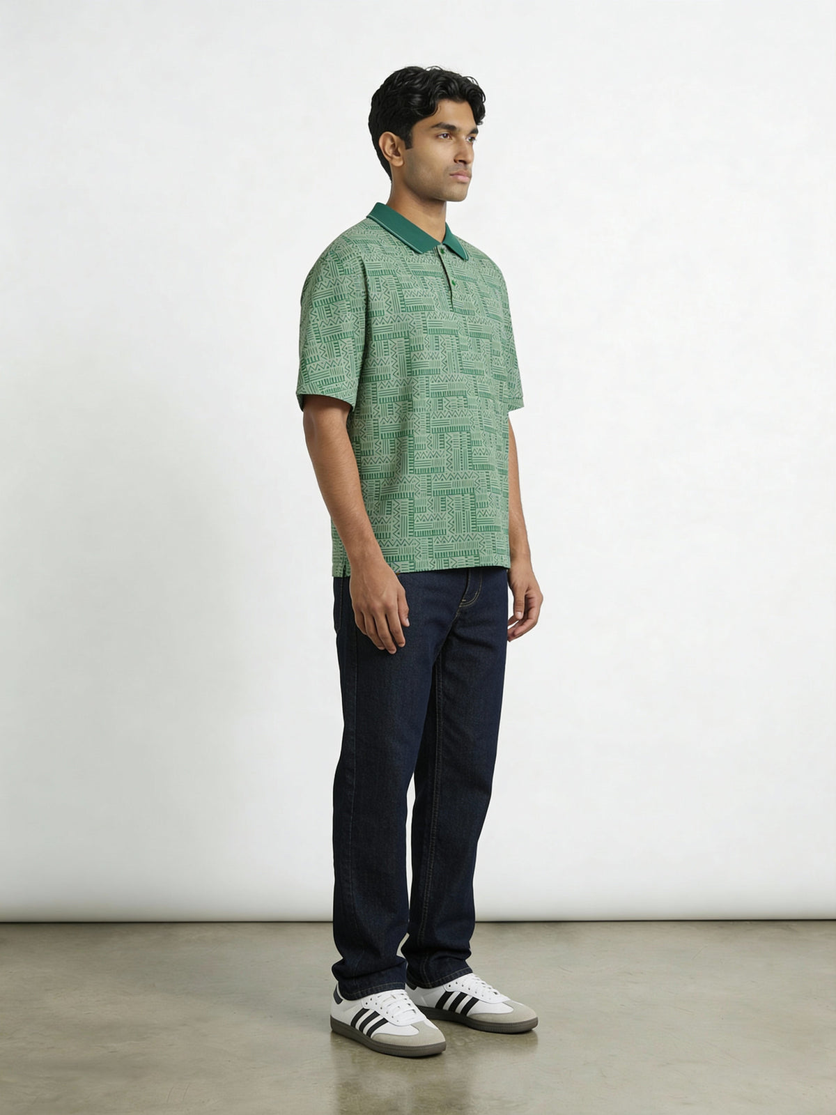 All-Over Print Formal Boxy polo
