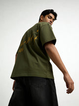 Olive Herbal Cotton Reflective Boxy Tee