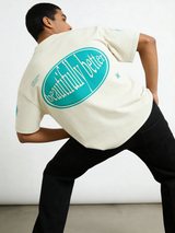 Grey Contrast Stitch Puff Print boxy Tee