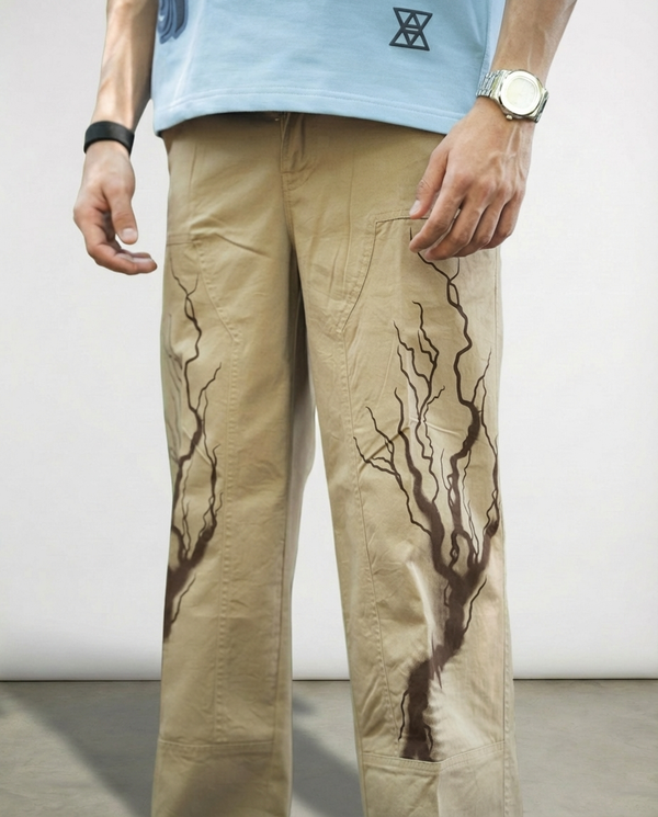 Vintage Print Twill Straight-Fit Pants - Image 5