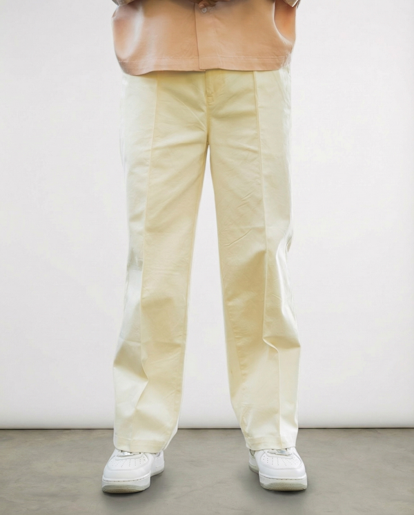 Twill (Off-White Cotton Formal Trousers) - Image 1