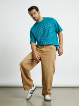 Plain Blue word hunt boxy Tee