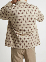 Cream Twill All-Over star Print boxy Shirt