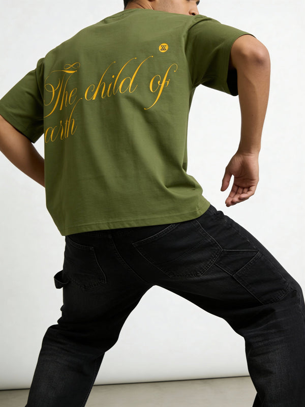 Olive Herbal Cotton Reflective Boxy Tee - Image 6