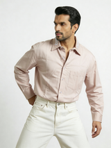 Skin-Conscious Embroidered Collar Boxy Shirt