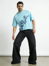 Water color Wave Graphic boxy Tee