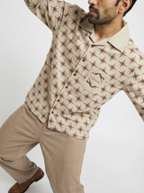 Cream Twill All-Over star Print boxy Shirt