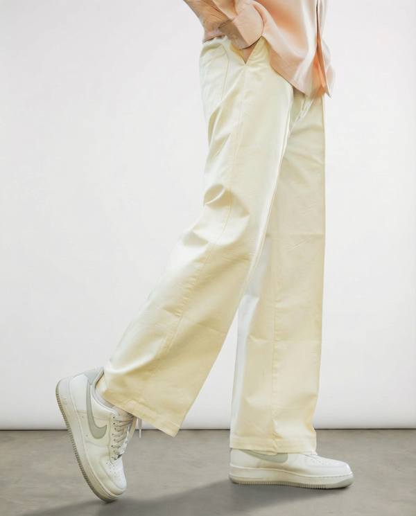 Twill (Off-White Cotton Formal Trousers) - Image 3