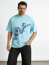 Water color Wave Graphic boxy Tee