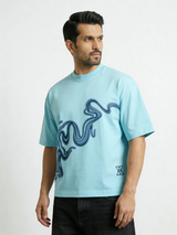 Water color Wave Graphic boxy Tee