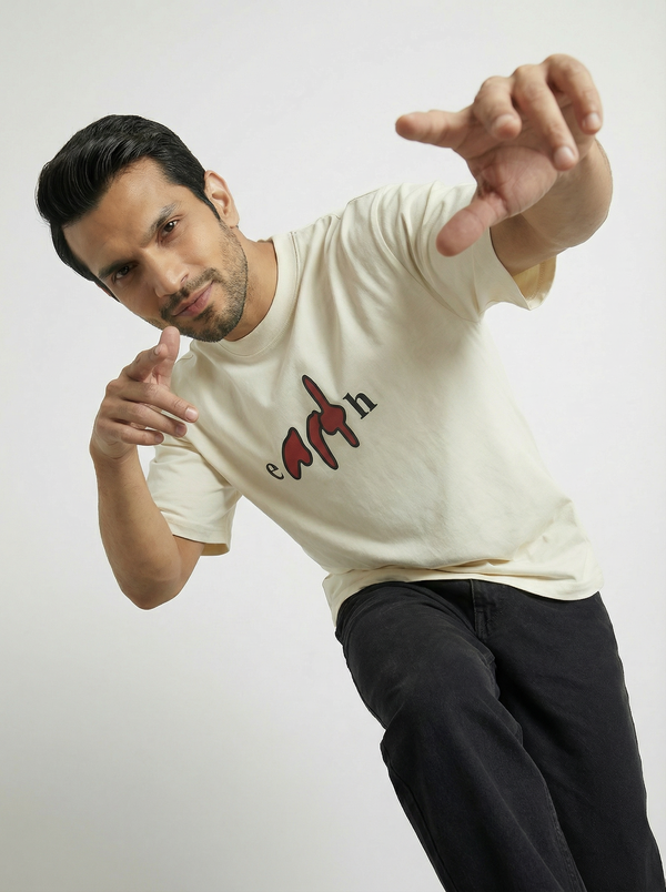 Cream Cotton Puff print Boxy Tee - Image 6