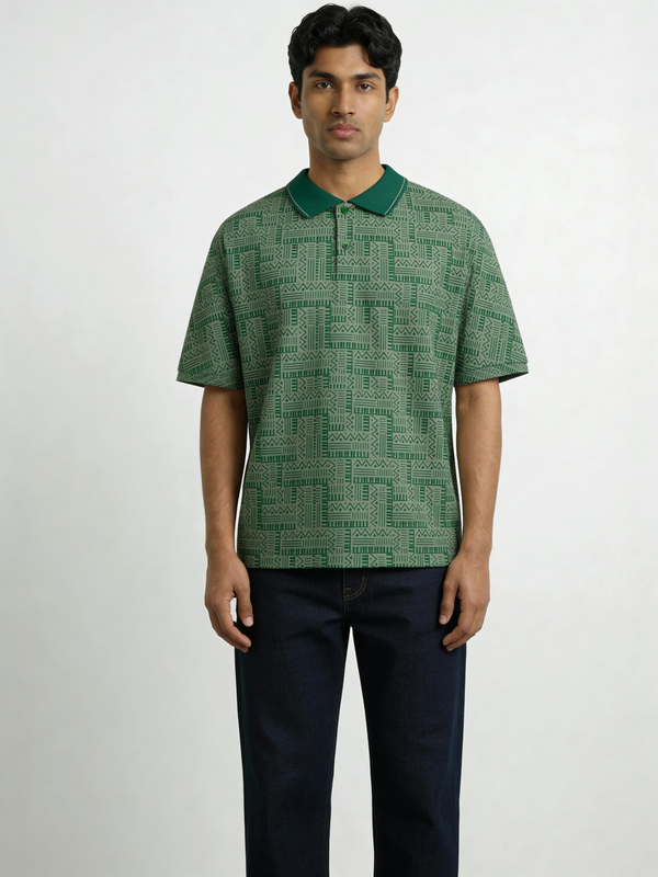 All-Over Print Formal Boxy polo - Image 3
