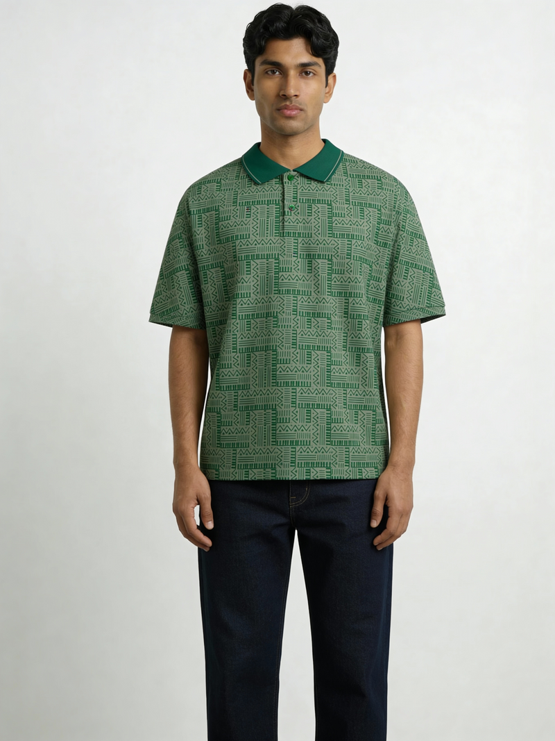 All-Over Print Formal Boxy polo