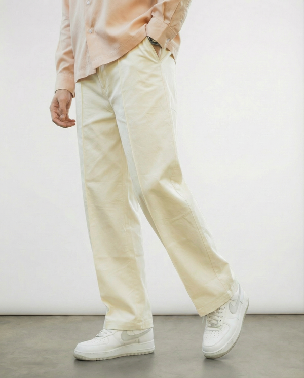 Twill (Off-White Cotton Formal Trousers) - Image 2