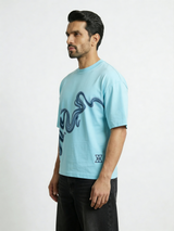 Water color Wave Graphic boxy Tee