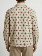 Cream Twill All-Over star Print boxy Shirt