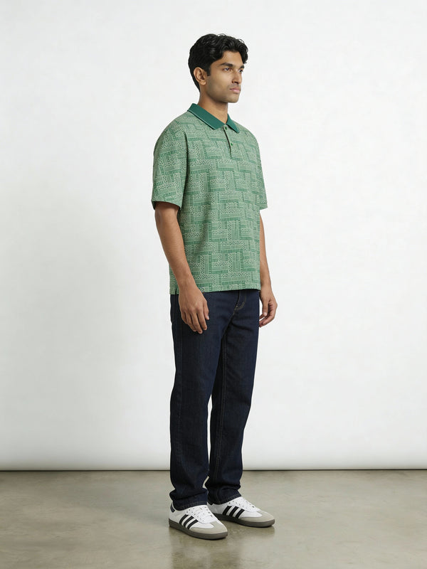 All-Over Print Formal Boxy polo - Image 1