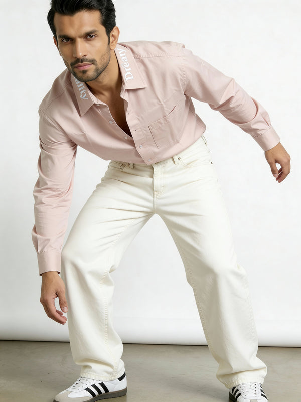 Skin-Conscious Embroidered Collar Boxy Shirt - Image 5